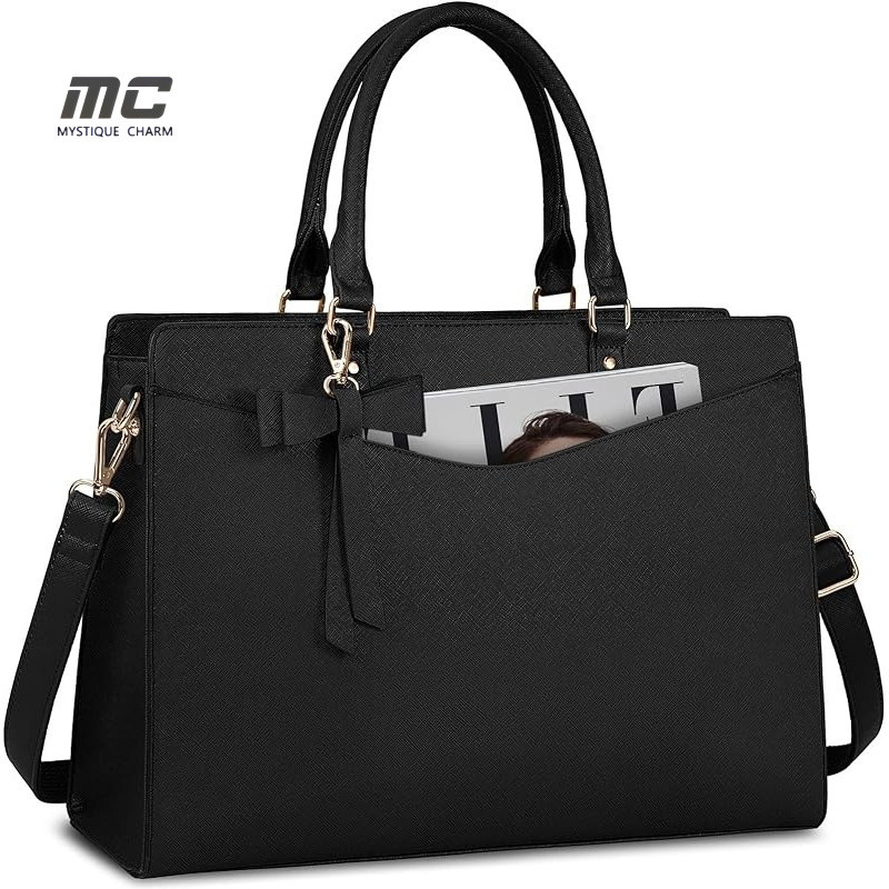 【MC】15.6 นิ้ว กระเป๋า laptop ผู้หญิง กระเป๋าเอกสาร ผู้หญิง   กระเป๋าหนังใส่โน๊ตบุ๊ค กระเป๋าทำงานผู้หญิง