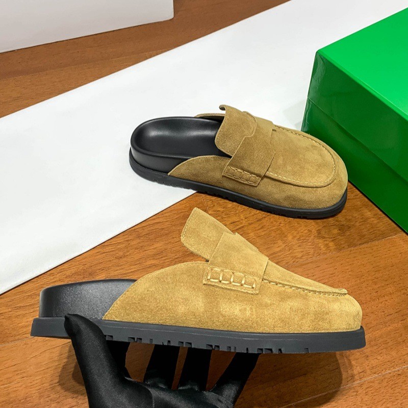 [มีในสต็อก] BIRKEN หนา soled One foot Kick Toe Bag Back Empty Flat Bottom Muller Lefu Shoes