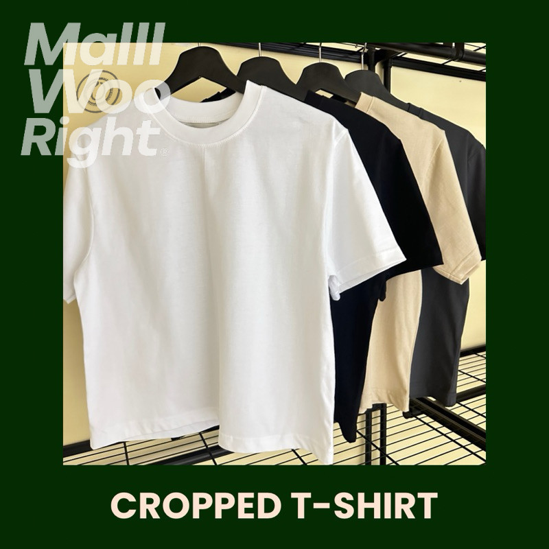 (จัดส่งตลอด 24 ชั่วโมง)Woo Right [Cropped T-Shirt] เสื้อยืดครอปคอกลม ผ้าคอตตอน เบอร์ 20 HY