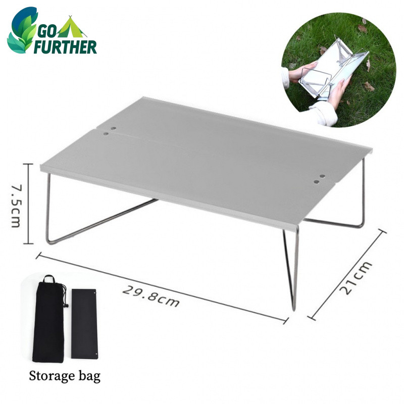 โต๊ะพับได้ อลูมิเนียม น้ำหนักเบา 0.4kg รับน้ำหนัก 3kg Folding Camping table Aluminum เปิดใน 1 วินาที  สำหรับปิกนิก ชายหาด ปิ้งย่าง และท่องเที่ยว ส่งฟรี #ของตั้งแคมป์ฮิต