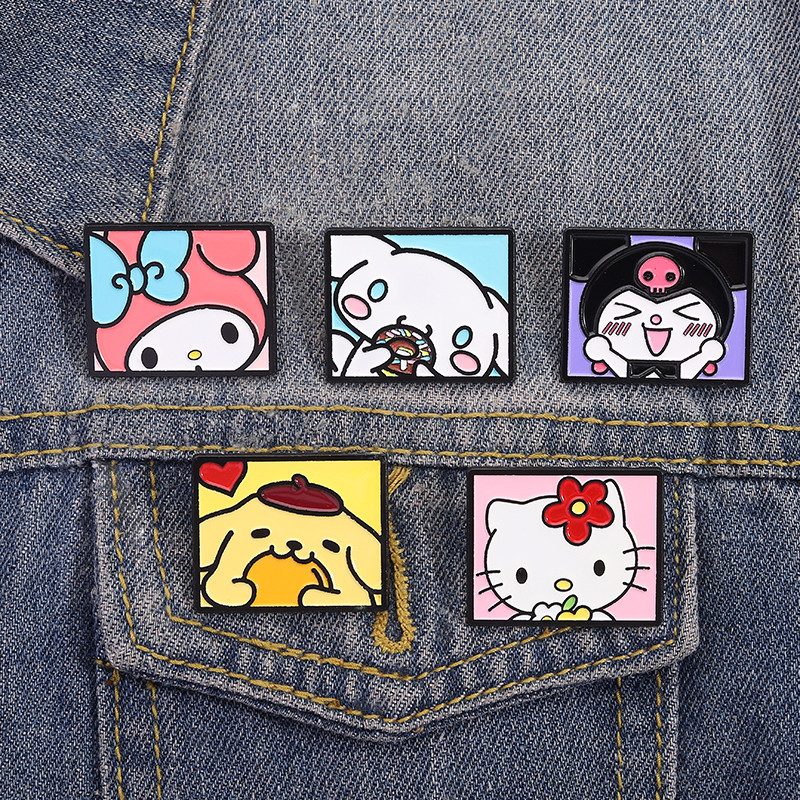Sanrio Series เข็มกลัดเคลือบเสื้อผ้าแฟชั่นอุปกรณ์เสริมกระเป๋าเป้สะพายหลังป้ายเครื่องประดับของขวัญ
