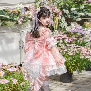 25-05 สินค้าใหม่ผมตรงขายร้อนสาว2025 ฤดูร้อนชุดเจ้าหญิงสไตล์ใ…