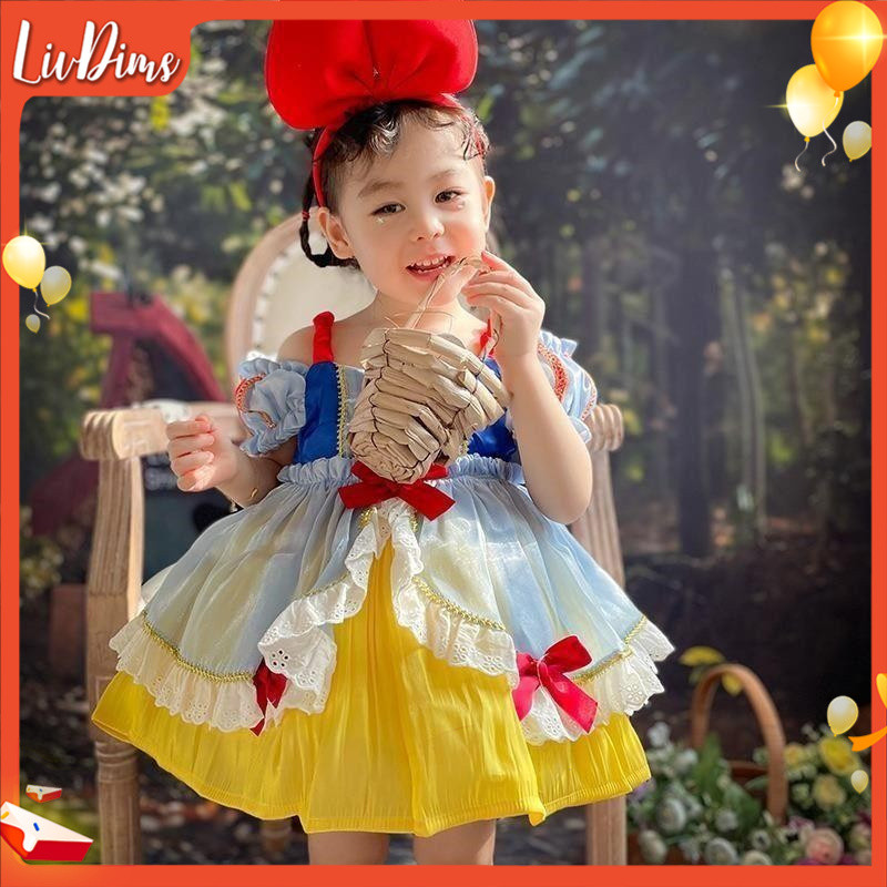 Liv Dims🌸ชุดเด็ก ชุดเดรส รุ่นใหม่ สโนว์ไวท์ โลลิต้า ชุดเดรส