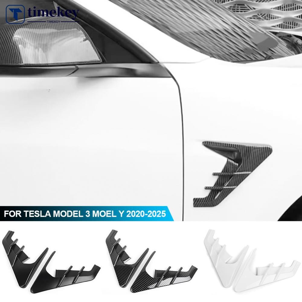 TME 2 ชิ้นรถด้านข้างกล้องป้องกันครอบคลุมชุดสติกเกอร์ตกแต่งอุปกรณ์ดัดแปลงรถยนต์สําหรับ Tesla รุ่น 3 M
