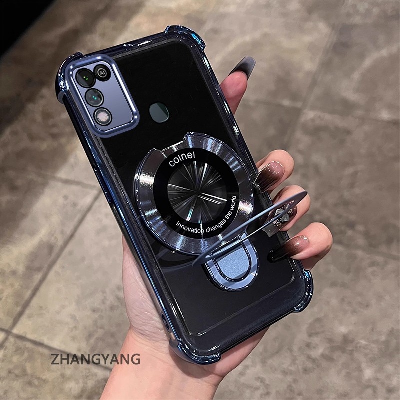 สําหรับ infinix hot 10 play hot 11 play hot 9 play Clear Case หนาฝาครอบชุบซิลิโคน ShockProof เคสโทรศัพท์ CCCCA9 ราคา ถูกที่สุด ดีลบีเคเค แกลเลอรีภาพที่ 4