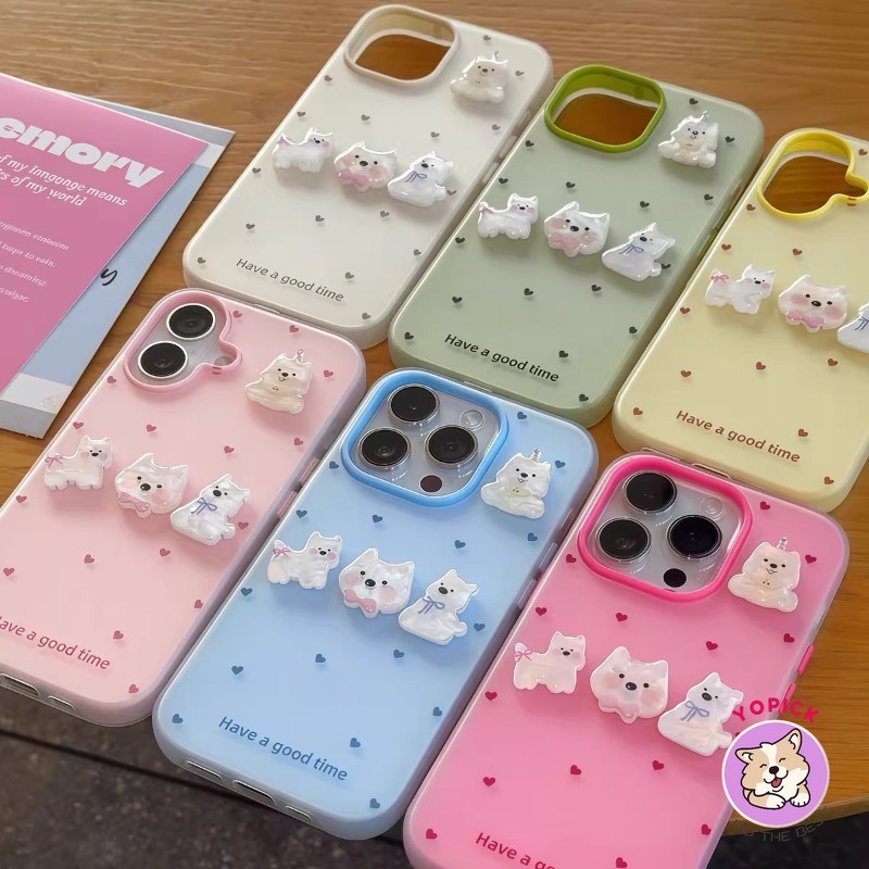 Love Handmade สุนัขเคสโทรศัพท์สําหรับ iPhone 11ProMax 12Pro 13 14Plus 15Pro Max 16Plus 16Pro XR XS Max คนรักหญิงเพื่อนฝาครอบโทรศัพท์ GDE