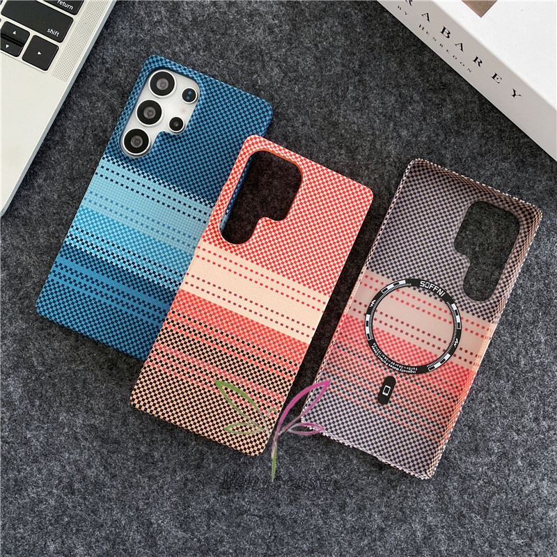 เคสโทรศัพท์ไล่โทนสีคาร์บอนไฟเบอร์แม่เหล็กสําหรับ Samsung Galaxy S25 S24 23 Ultra Plus ฝาครอบกันกระแทก ราคา ถูกที่สุด ดีลบีเคเค รูปภาพหลัก