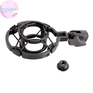 MyriadU Universal คอนเดนเซอร์ไมโครโฟน Mic Shock Mount Holder สตูดิโอการบันทึกสําหรับขนาดใหญ่ Diaphram Mic คลิปสีดํา TH