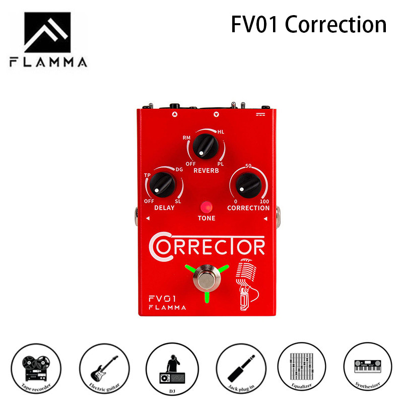 FLAMMA FV01 Vocal Effects โปรเซสเซอร์ Pitch Correction พร้อม Delay Reverb Effects สําหรับเครื่องขยาย
