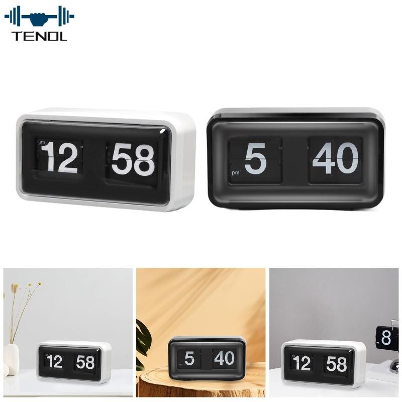 Devoko Retro Auto Flip Clock Flip Desk Clock สํานักงานขนาดใหญ่ Flip Page Clock นาฬิกาตั้งโต๊ะสําหรับ