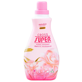 น้ำยาซักผ้า ครอสซุปเปอร์ แพ็คคู่ 900ml 2 ขวด CROSS SUPER สีชมพู กลิ่นฟลอรัลบูเก้ น้ำยาซักผ้าขจัดคราบ