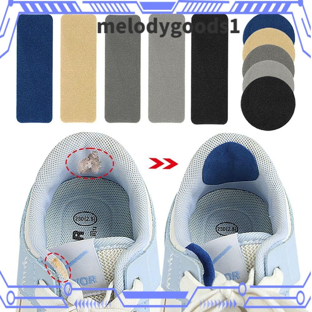 MELODYGOODS1 6 ชิ้นซ่อมรองเท้า Patch, Universal ทนทานซ่อมส้นรองเท้า,หนังไมโครไฟเบอร์ Self-Adhesive รองเท้าผ้าใบซ่อมแผ่น