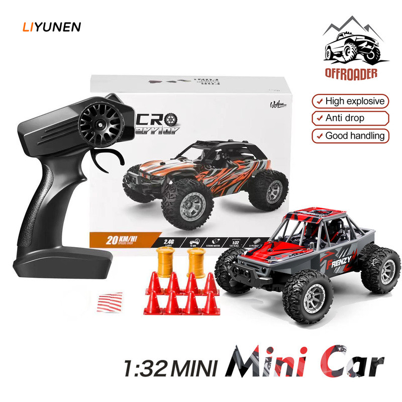 1:32 MINI 4WD RC รถออฟโรด Proportion 1/32 รุ่น 2.4Ghz รีโมทคอนโทรลรถสูงสุด 20 กม./ชม.ความเร็วสูง All-ภูมิประเทศกลางแจ้งรถของเล่นไฟฟ้า