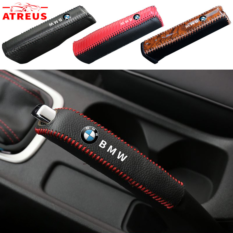 BMW ปลอกหุ้มเบรคมือสําหรับรถยนต์ ปลอกหุ้มลูกบิดเบรคมือรถยนต์ หนังเทียม  ปลอกหุ้มเบรคมือ กันลื่น ครอบเบรคมือ สำหรับ BMW F32 Z4 E89 E85 X5 G05 F15 E53 G32 F20 IX G12 IX3 G08 G45 X3 F25 G01 F44