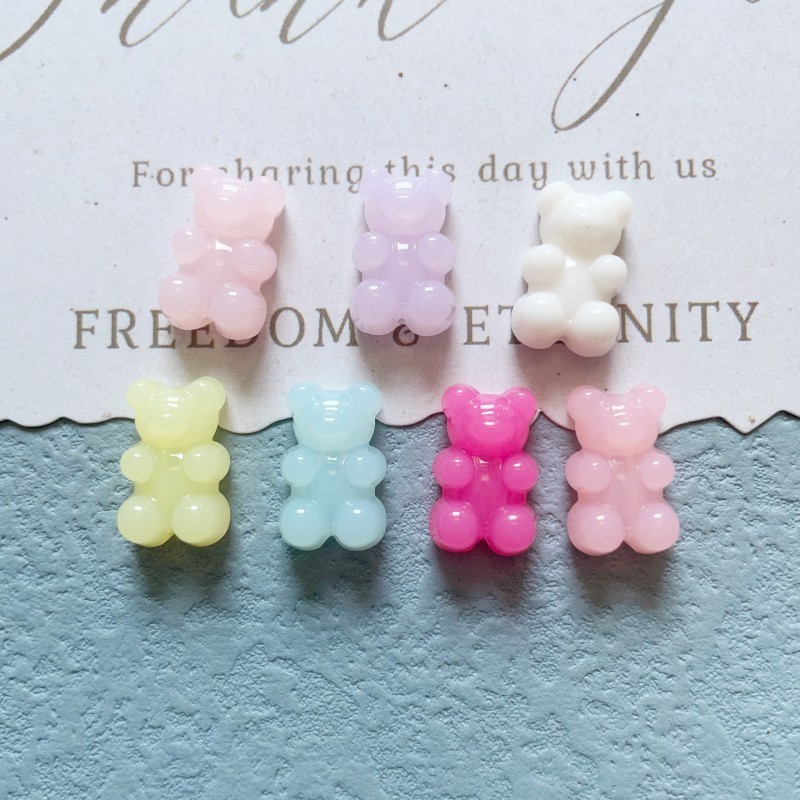 2pcs Macaron Jelly Bear DIY clog Pins INS Charm ปุ่ม DIY อุปกรณ์เสริมสําหรับหัวเข็มขัดรองเท้าอุปกรณ์เสริมรองเท้าตกแต่ง