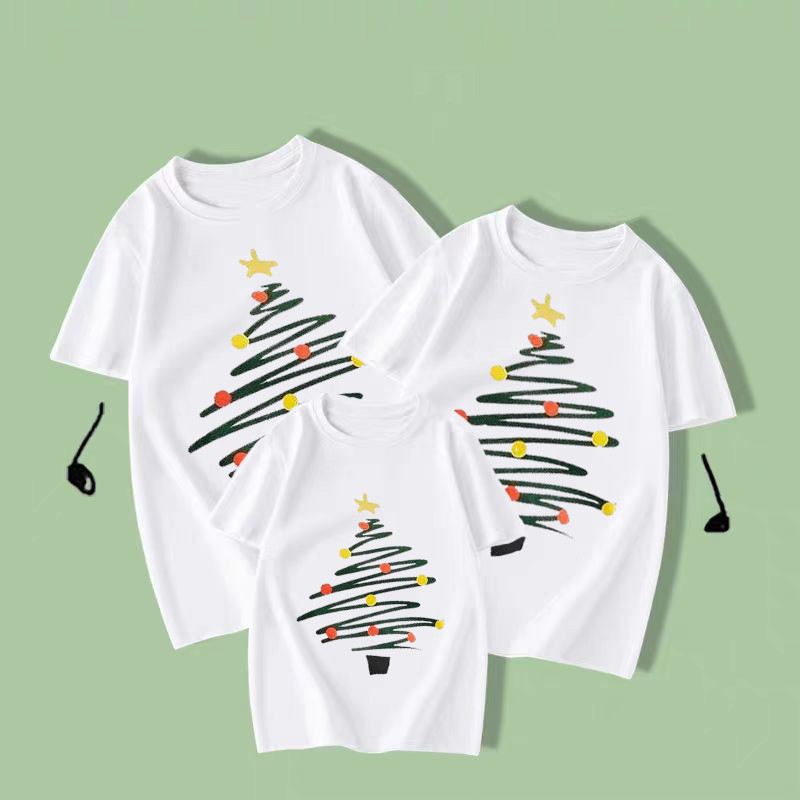 พร้อมส่ง&COD RINA STUDIO เสื้อผ้าพ่อแม่ลูก MERRY CHIRSMAS การพิมพ์กราฟิก ชุดครอบครัวแขนสั้นผ้าฝ้าย 100%#100226