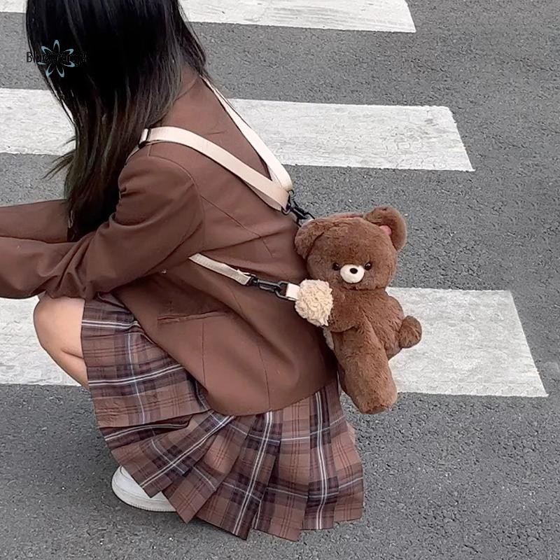 ใหม่ น่ารักหมี Papa กระเป๋าตุ๊กตาการ์ตูนตุ๊กตา Crossbody กระเป๋าเป้สะพายหลังของขวัญวันเกิดหนึ่งไหล่ Crossbody Furry กระเป๋าร้อน