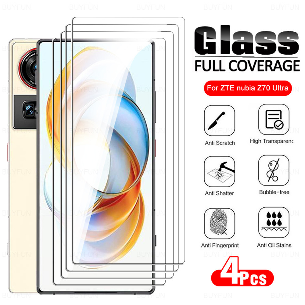 1-4 ชิ้นสําหรับ ZTE Nubia Z70 Ultra Full กาวกระจกนิรภัย Nubia Z70 Z70 Ultra Z70Ultra หน้าจอกระจก