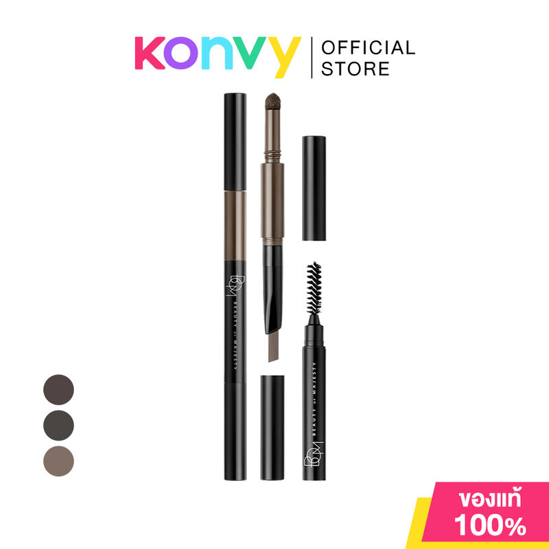 BOM 3IN1 Triple Edge Eyebrow 0.6g บอม ดินสอเขียนคิ้ว 3in1 ครบจบในแท่งเดียว