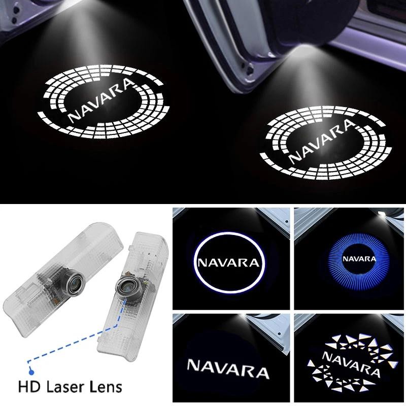 2 ชิ้น LED สําหรับ Nissan NAVARA 2015 2018 2016 2017 รถประตูยินดีต้อนรับโลโก้ไฟ Courtesy โปรเจคเตอร์ Ghost Shadow โคมไฟอุปกรณ์เสริม