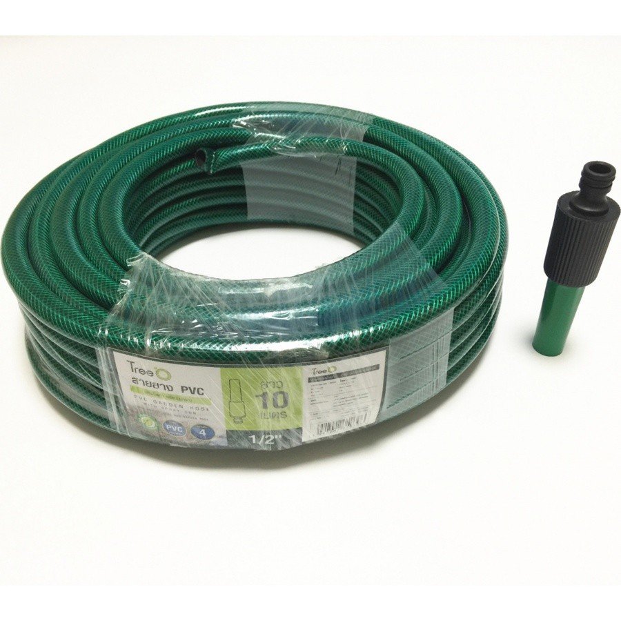 GlobalHouse Tree’O สายยาง พีวีซีเสริมใยแก้วพร้อมหัวฉีด 1/2“x10M รุ่น PGHLF12-10 สินค้าของแท้คุณภาพดี
