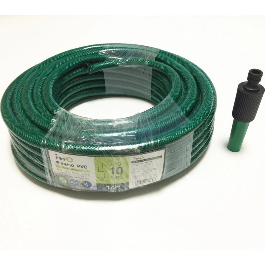 GlobalHouse Tree’O สายยาง พีวีซีเสริมใยแก้วพร้อมหัวฉีด 1/2“x10M รุ่น PGHLF12-10 สินค้าของแท้คุณภาพดี