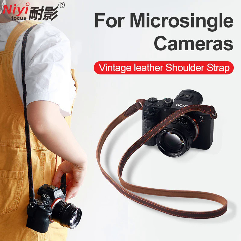 Camera Shoulder Strap Suitable For Sony a6500 A7M4 Canon R50 Nikon ZFC Z30 Leather-Strap Fuji XT5 XS