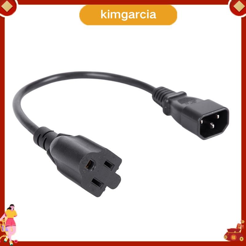 kimgarcia 1ft IEC 320 C14 ปลั๊กชาย NEMA 5-15R 3 หญิง PC Power Adapter สายสีดํา
