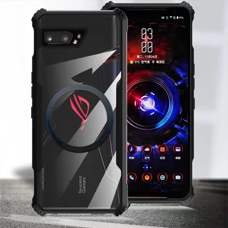เคสโทรศัพท์สําหรับ Asus ROG โทรศัพท์ 3 Strix 2 5 5s 6 7 8 9 Pro Ultimate Clear กันกระแทกฝาครอบโทรศัพท์กรอบอ่อนปลอกแม่เหล็ก