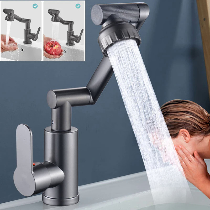 Swivel Bathroom Sink Faucet Basin Faucet 1080° Swivel Multifunction Cold and Hot Water Tap Kitchen S