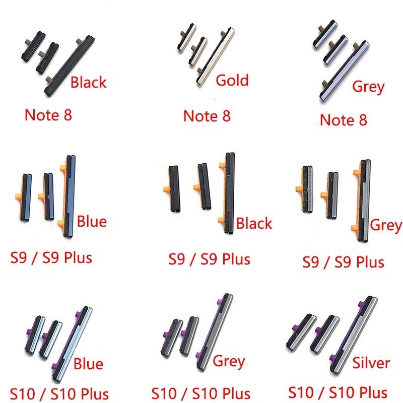 ใหม่ ชุดปุ่มควบคุมระดับเสียง/เปิด/ปิดด้านข้าง สําหรับ Samsung Note 8, S8, S9, S10 Plus รองรับหลายรุ่น