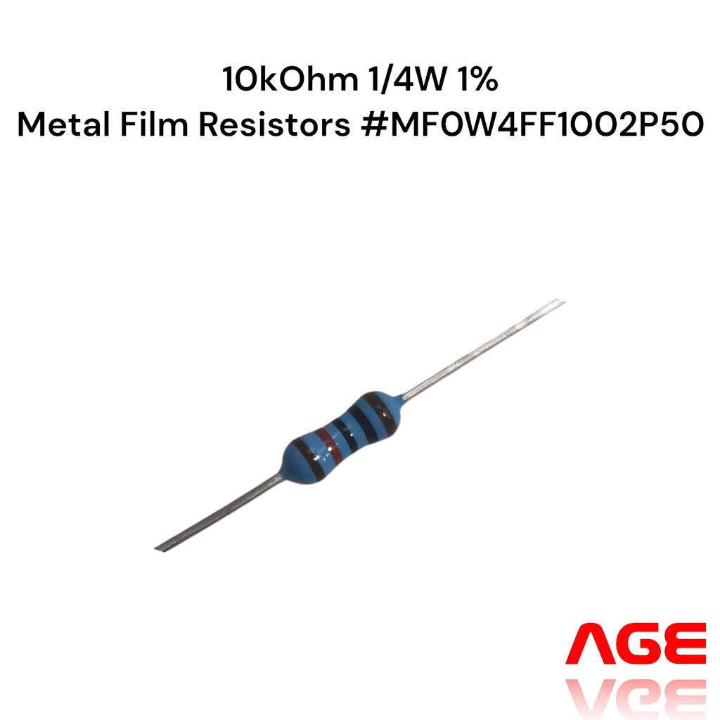 10k Ohm 1/4W 1% Metal Film Resistor #MF0W4FF1002P50