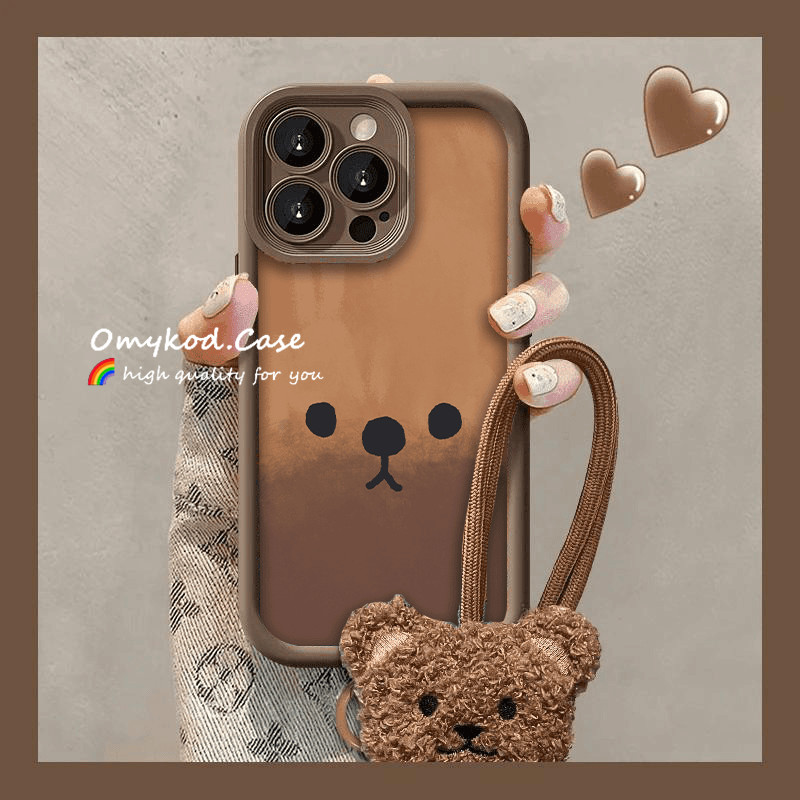 Matte สําหรับ Samsung A06 A16 A55 A35 A25 A15 S24 A05 A05s A73 A72 A71 A54 A14 A34 A04s A24 A23 A13 A52s A03s A03s การ์ตูนหมีกันกระแทกเคสโทรศัพท์OPPO