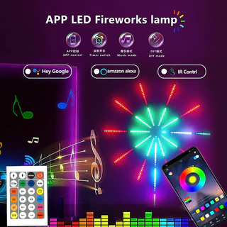 ไฟสายไฟเปลี่ยนสีได้ สายไฟ LED 180 ดวง ซิงค์เสียงเพลง พร้อมรีโมตคอนโทรล APP 5050 RGB สําหรับตกแต่งคริสต์มาส
