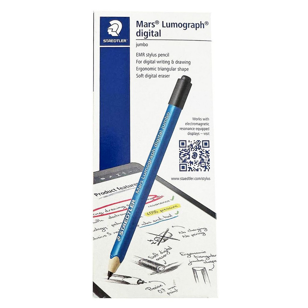 STAEDTLER Mars Lumograph Digital Jumbo EMR Stylus Pencil (Blue), 180J 22-3