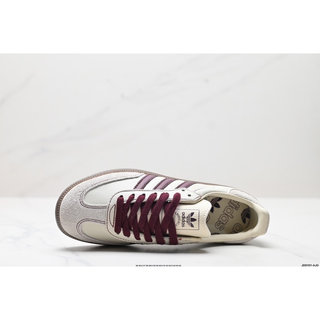 ในสต็อก German Training Football Style All-Match Low-Top Casual Sports Sneakers/Beige Red