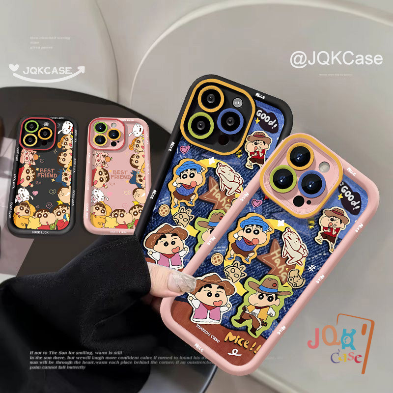 เคสไอโฟน เคส ชินจัง สำหรับ เคส IPhone 16 11 15 12 13 14 Pro Max 7Plus 8Plus XR X XS Max 7 8 Plus SE 2020 ซิลิก้าเจล เคส