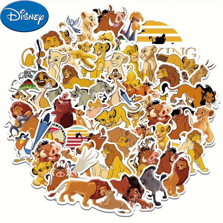 (Disney)1 Set/50 ชิ้น การ์ตูน The Lion King‌ สติกเกอร์กราฟฟิตีสามารถตกแต่งกระเป๋ากีตาร์ ทําเอง กันน้ําขายส่งสติกเกอร์ที่ได้รับอนุญาตของแท้