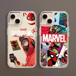 สำหรับ iPhone 11 13 12 14 15 16 pro Max XR Xsmax 6 7 8 14 15 16 Plus SE 2020 สไปเดอร์ เคสไอโฟนเคสใสกันกระแทกเคสซิลิโคน