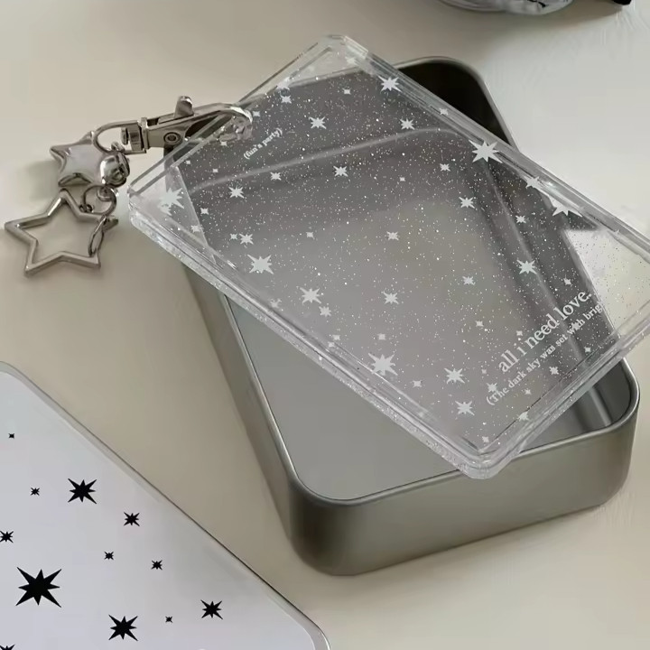 Ins Star ผู้ถือบัตรอะคริลิคใส ID Card Photocard Protector - รูปที่ 3