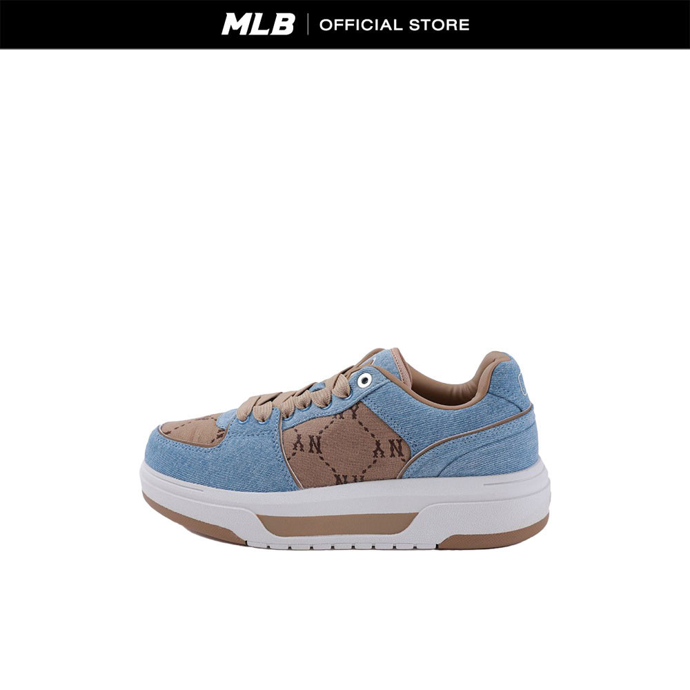 MLB รองเท้าผ้าใบ ยูนิเซ็กส์ Chunky Liner Denim Jacquard Dia Monogram รุ่น 3ASXCLJ4N 50BLS สีฟ้า
