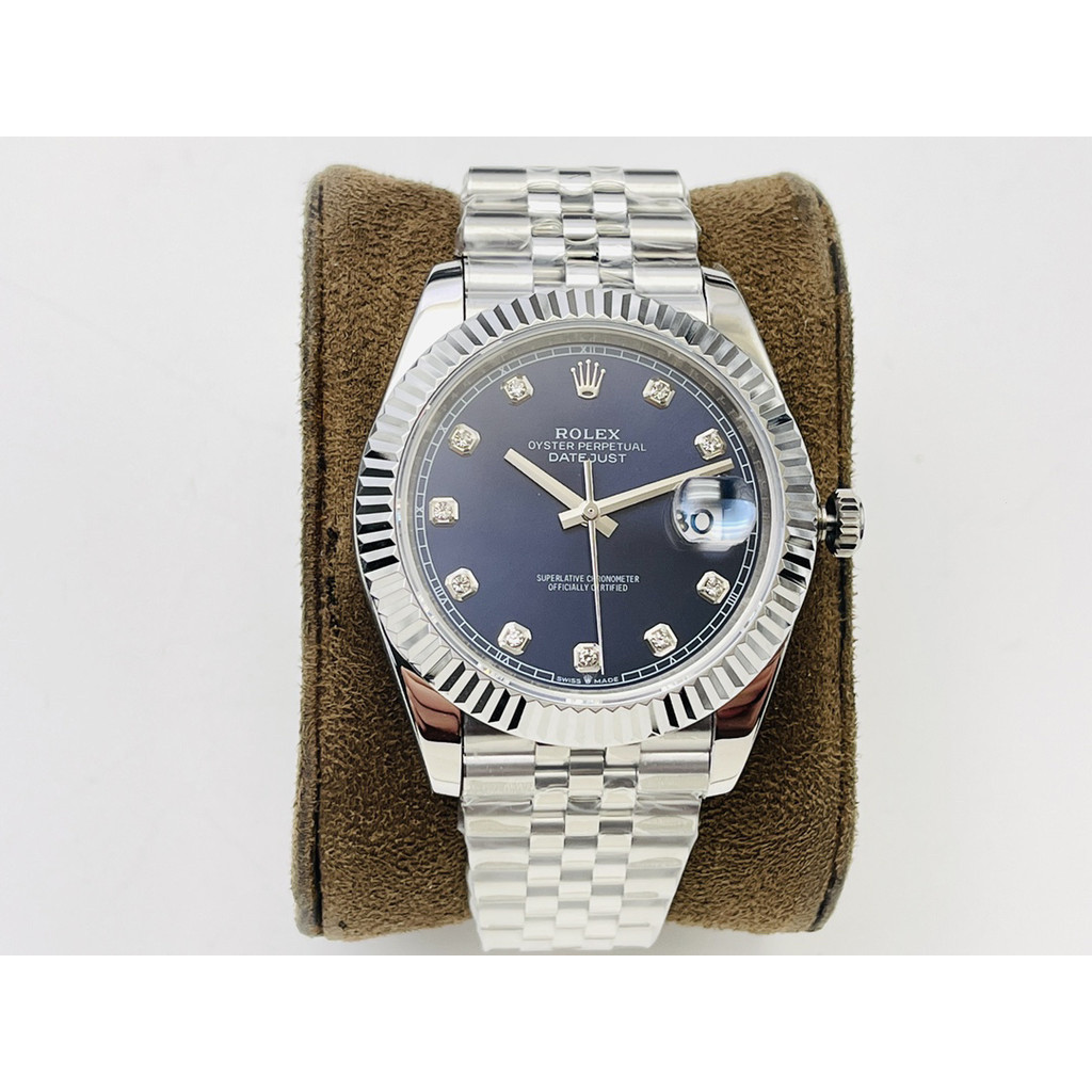 Rolex Datejust RZ192Smart calm Blue dial Diamond Scale Calendar Men's Watch,36/41มม. high-end Busine