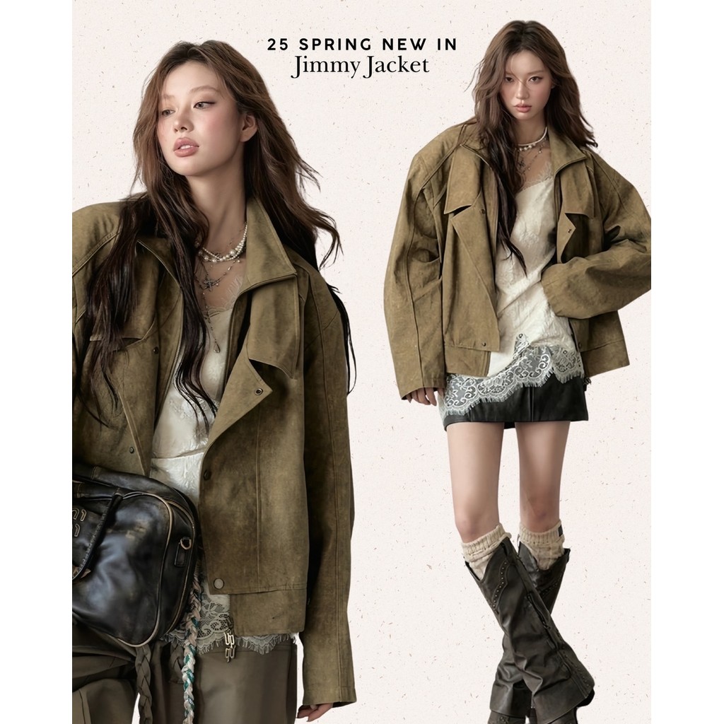 「สินค้าลิขสิทธิ์แท้」IRIS BOUTIQUE 25 ss l IJ2025121801 Solar flair jacket เสื้อผ้าผู้หญิง แจ็คเก็ต เสื้อแขนยาว
