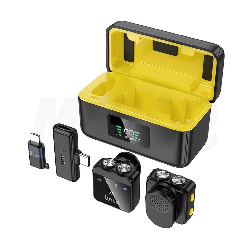ไมโครโฟนไร้สาย HOCO L17 Dual-Mic รองรับ Android / i0S Wireless microphone เสียงชัด ตัดเสียงรบกวนได้