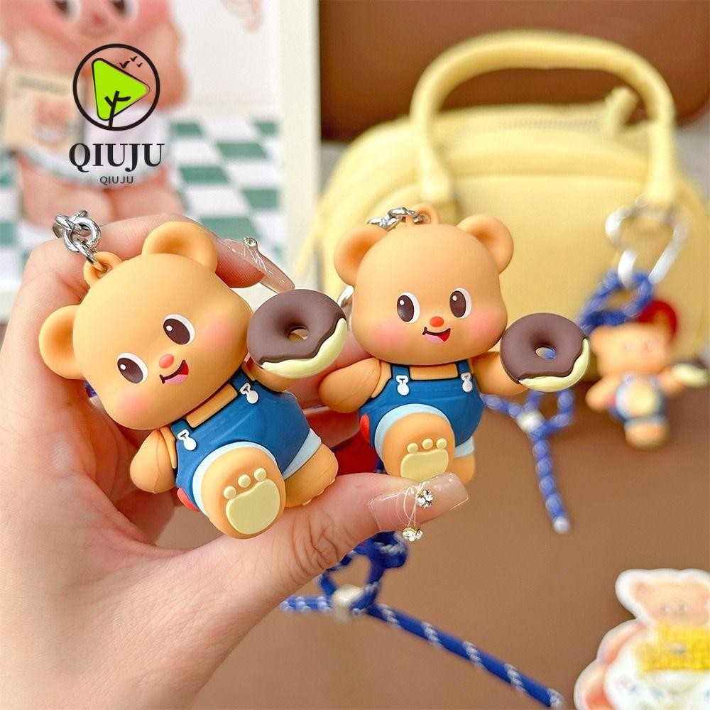 พวงกุญแจกระดิ่ง ชิวจู ของเล่น พวงกุญแจหมีเนย พีวีซี ของขวัญน่ารักแขวนเครื่องประดับจี้ตุ๊กตา