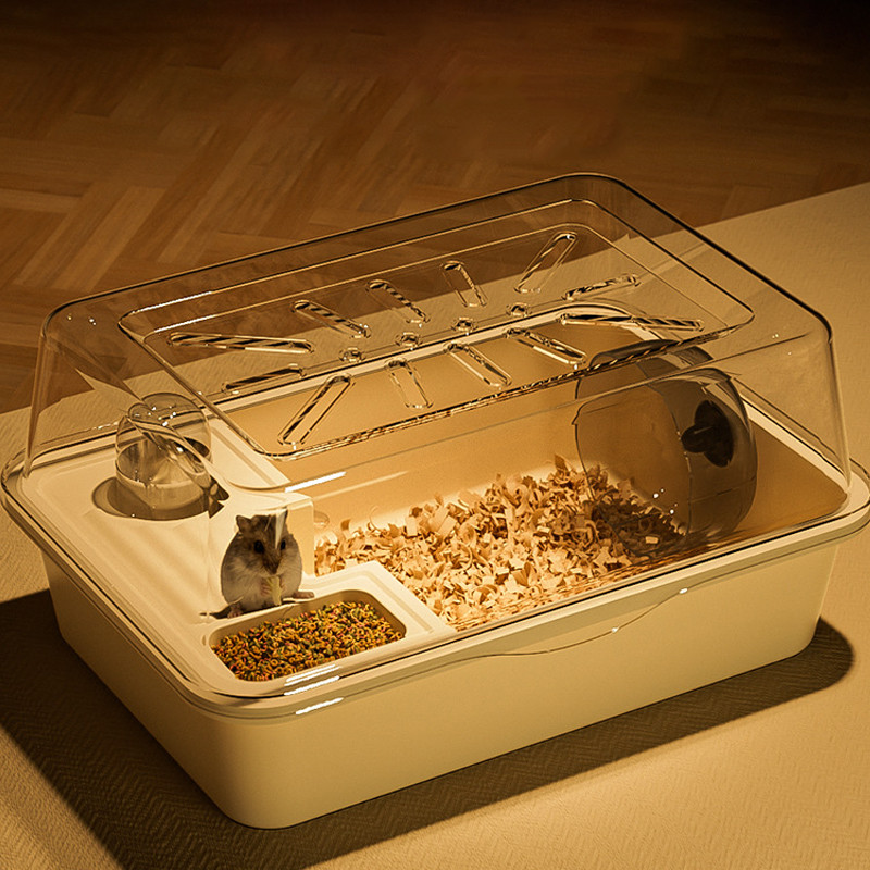 กรงแฮมเตอร์ กรงหนูแฮมเตอร์ขนาดใหญ่ อวกาศคู่ กรงพกพา พร้อมอุปกรณ์ ติดตั้งง่าย วัสดุความปลอดภัย - รูปที่ 7