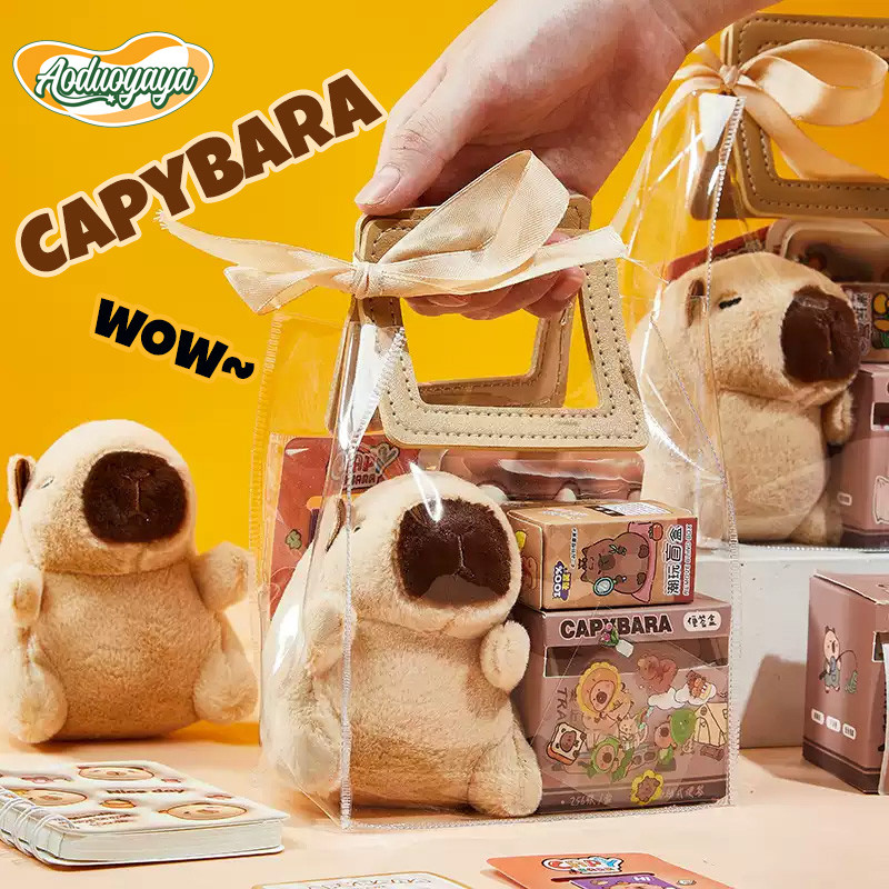 Aoduoyaya Capybara กระเป๋าของขวัญตุ๊กตา โพสอิท ตุ๊กตา ที่คั่นหนังสือ สวยมากๆ ชุดของขวัญ