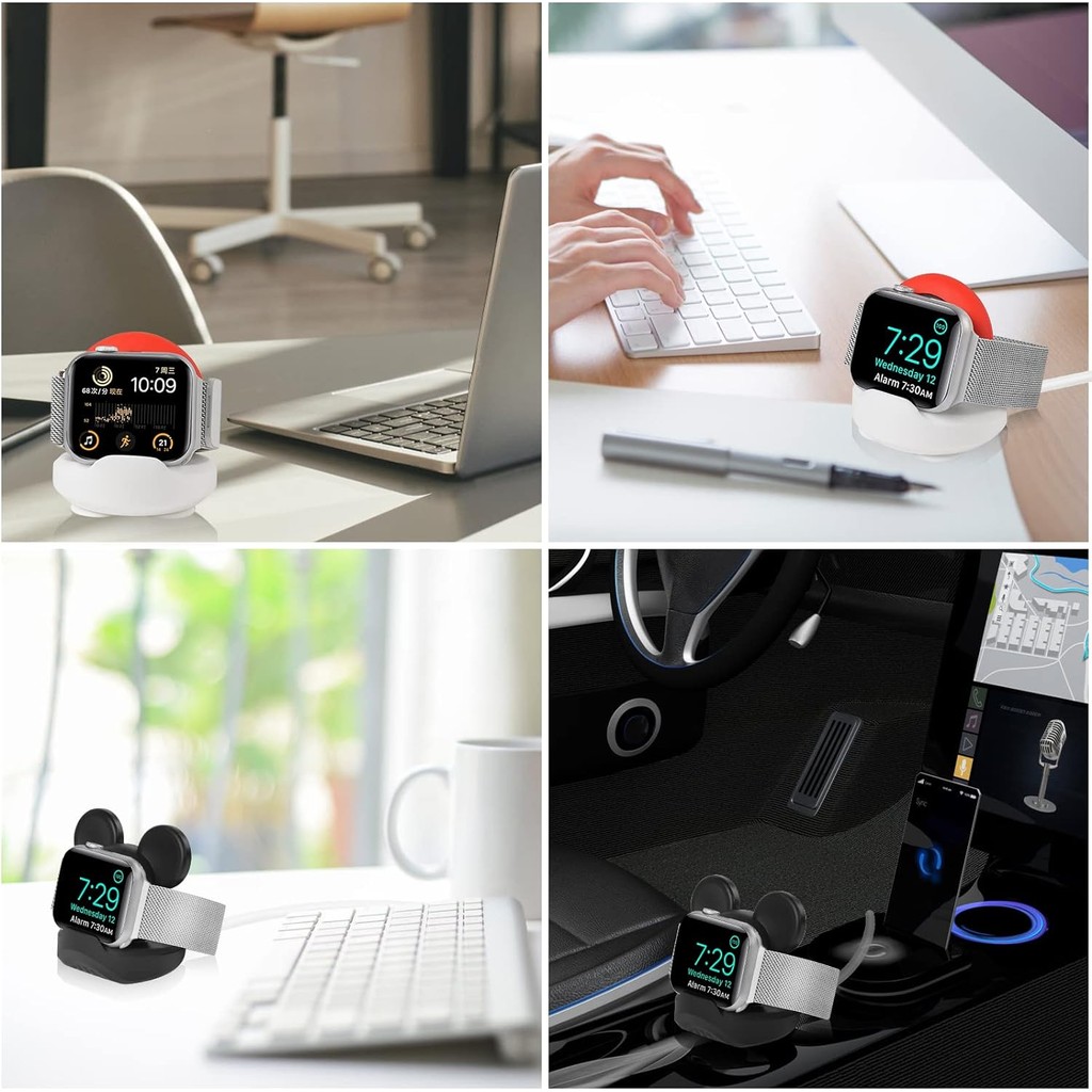 แท่นชาร์จซิลิโคนสําหรับ iWatch Series 10 9 8 7 6 SE Ultra 2 แท่นชาร์จเดสก์ท็อป Dock Station ที่วางสายชาร์จ