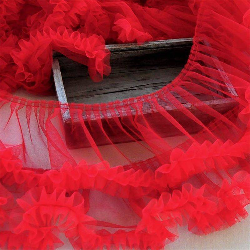 1m*15 ซม.ตาข่ายสามมิติลูกไม้กระโปรง Pompadour เจ้าหญิงชุดเด็กผ้าม่านผ้า diy ตกแต่ง - รูปที่ 5