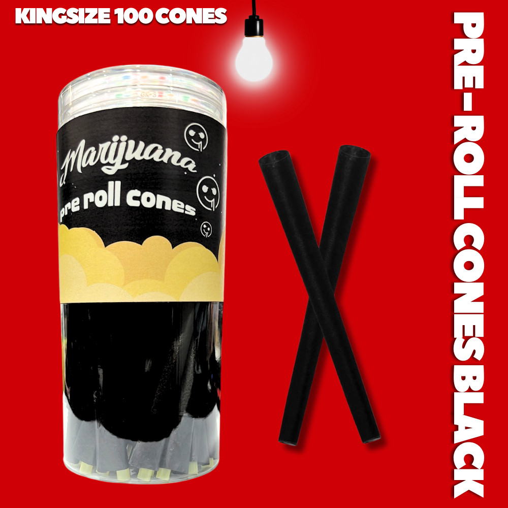 rolled cone Black kss 100 cones กระดาษโรลพันสำเร็จ โรลสำเร็จ กระดาษโรลพร้อมกรอง ยกกล่อง 100 ชิ้น  pr